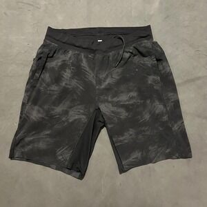 Lululemon Men's Black T.H.E. Linerless Abstract Pattern Shorts Size L